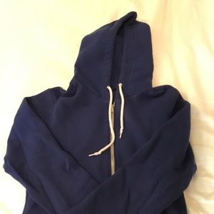 American Apparel vibrant blue zip up hoodie